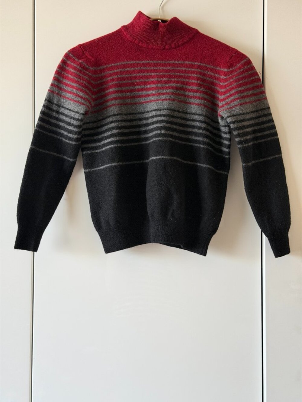 Charter Club Merino Wool Striped Sweater Boys Size 6-7 (Shrunk to Fit)